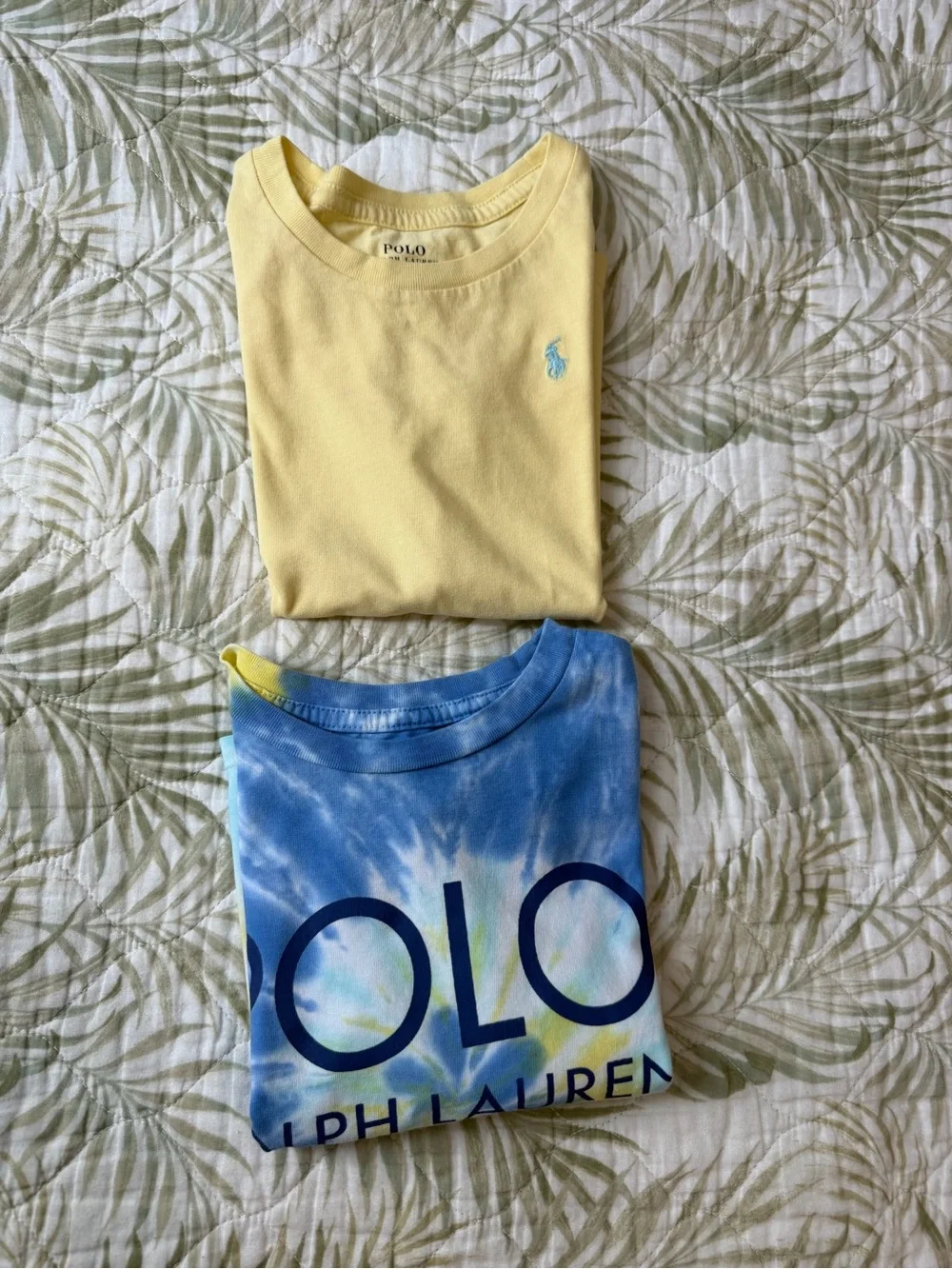 Polo by Ralph Lauren Kids' Tie-Dye Logo Tee & Crewneck Shirt - Blue & Cream